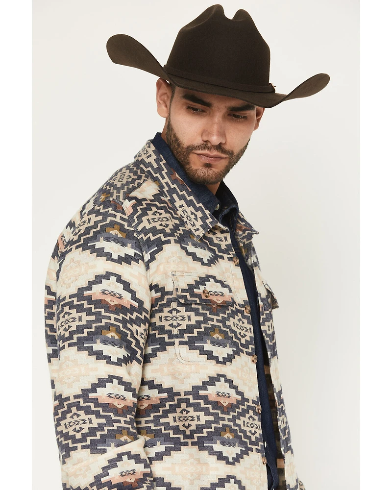 Panhandle Slim Men's Jacquard Southwestern Print Long Sleeve Button-Down Western Shirt