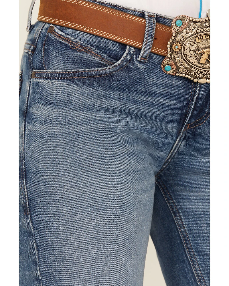 Wrangler Women's Jade Medium Wash Mid Rise Ultimate Riding Relaxed Bootcut Stretch Denim Jeans