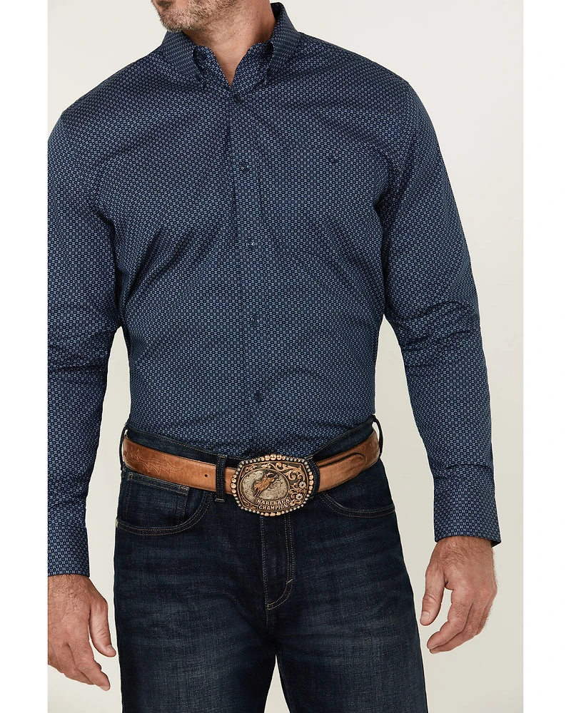 RANK 45® Men's Bandera Mini Geo Print Long Sleeve Button-Down Western Shirt