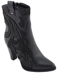 Milwaukee Leather Women's Studded Overlay Western Boots - Round Toe