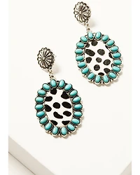 Shyanne Women's Cowhide Oval Statement Earrings