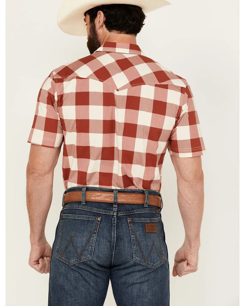 Kimes Ranch Men's Malcom Buffalo Plaid Print Short Sleeve Pearl Snap Western Shirt