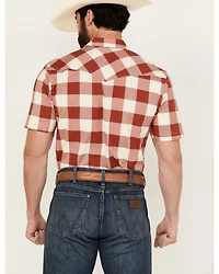 Kimes Ranch Men's Malcom Buffalo Plaid Print Short Sleeve Pearl Snap Western Shirt