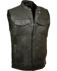Milwaukee Leather Men's Open Neck Club Style Vest - 3X