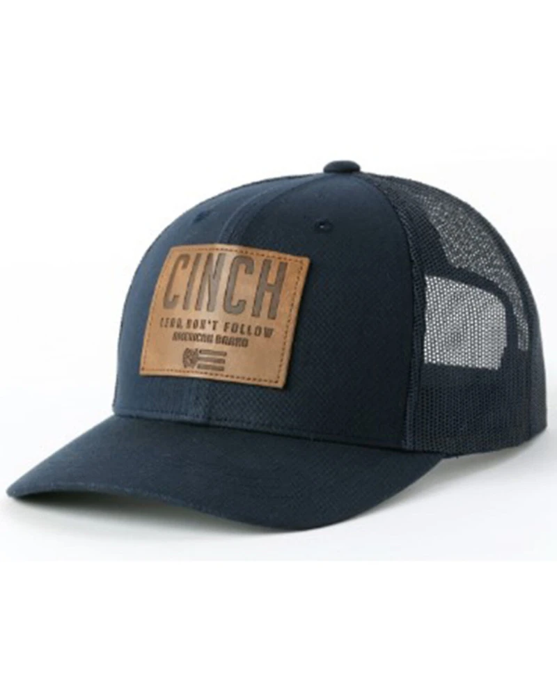 Cinch Men's Leather Patch Ball Cap