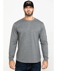 Hawx Men's Gray Logo Sleeve Long Work T-Shirt - Tall