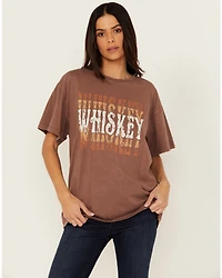 Rock & Roll Denim Women's Whiskey Rhinestone Short Sleeve Graphic Tee