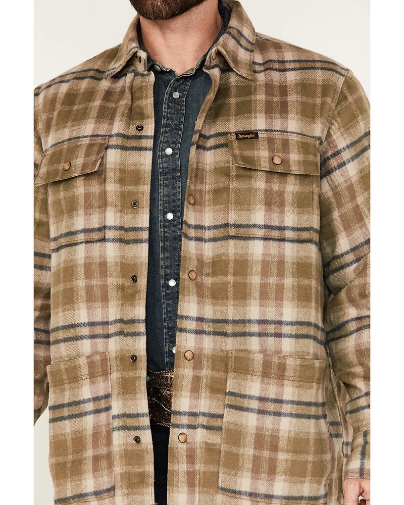 Wrangler Men's Plaid Print Quilted Jacket