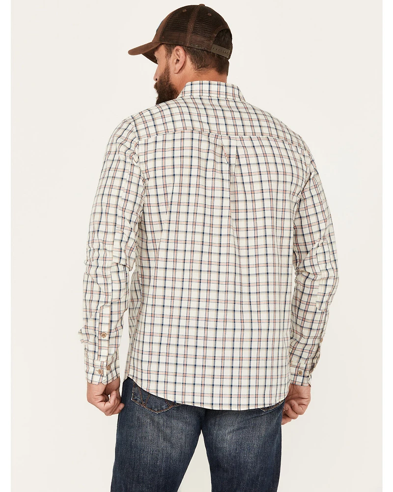 Brothers and Sons Men's Plaid Long Sleeve Button Down Western Shirt