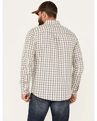 Brothers and Sons Men's Plaid Long Sleeve Button Down Western Shirt