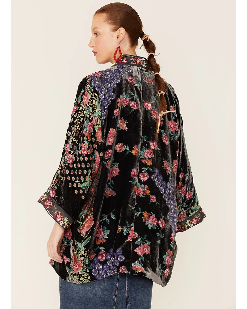 Johnny Was Women's Multicolored Rose Burnout Talullah Reversible Kimono