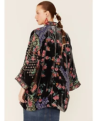 Johnny Was Women's Multicolored Rose Burnout Talullah Reversible Kimono