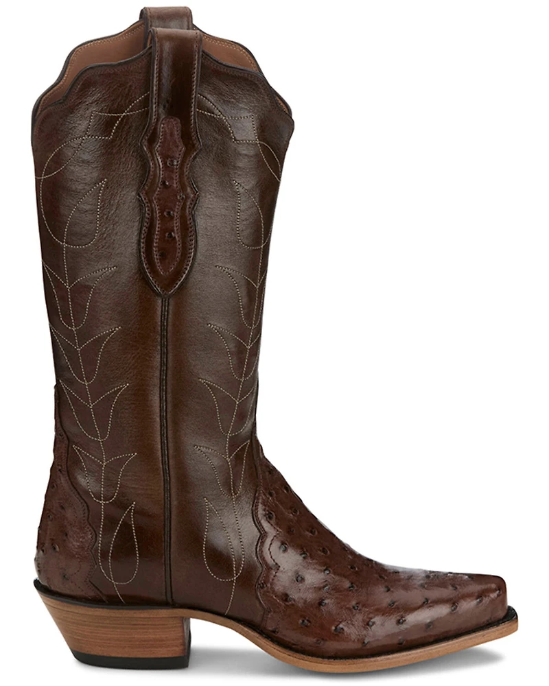 Tony Lama Women's Boot Barn Exclusive Kango Tobac Exotic Ostrich Western Boots - Snip Toe