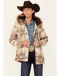 Outback Trading Co Women's Boot Barn Exclusive Southwestern Print Fur Trim Myra Jacket