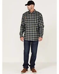 Hawx Men's FR Buffalo Plaid Print Long Sleeve Button-Down Work Shirt - Big