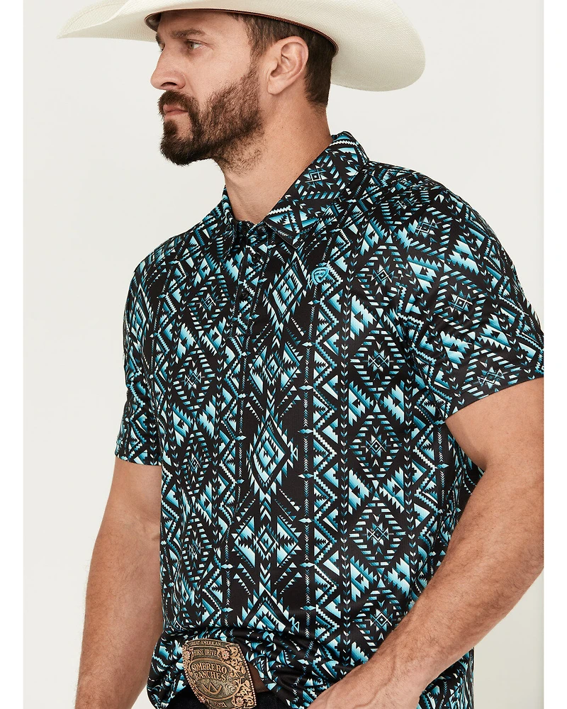 Rock & Roll Denim Men's Boot Barn Exclusive Southwestern Print Short Sleeve Polo Shirt