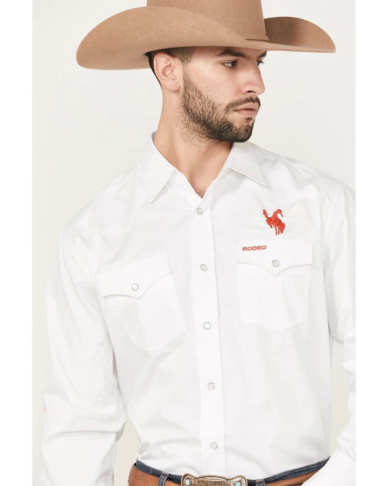 Rodeo Clothing Men's Boot Barn Exclusive Mexico Solid Long Sleeve Pearl Snap Western Shirt