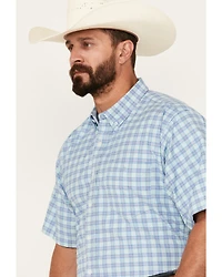 Resistol Men's Delray Plaid Print Long Sleeve Button Down Western Shirt