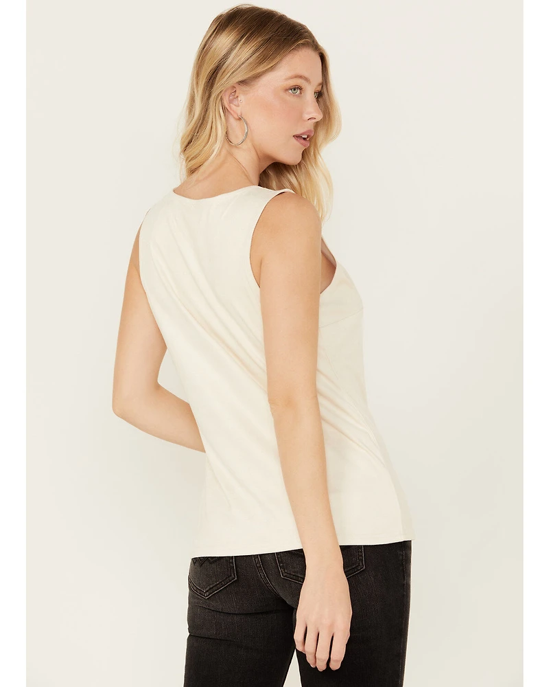 Idyllwind Women's Lilywood Beaded Front Faux Suede Tank Top