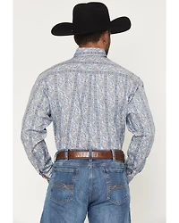 Panhandle Slim Men's Paisley Wallpaper Print Long Sleeve Button-Down Stretch Western Shirt