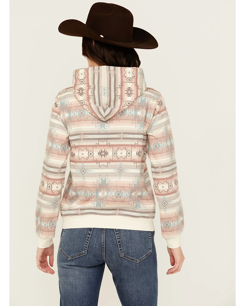 Shyanne Women's Southwestern Striped Print Fleece Hoodie