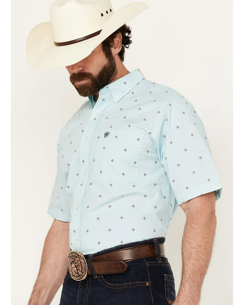 Ariat Men's Royce Geo Print Short Sleeve Button-Down Western Shirt