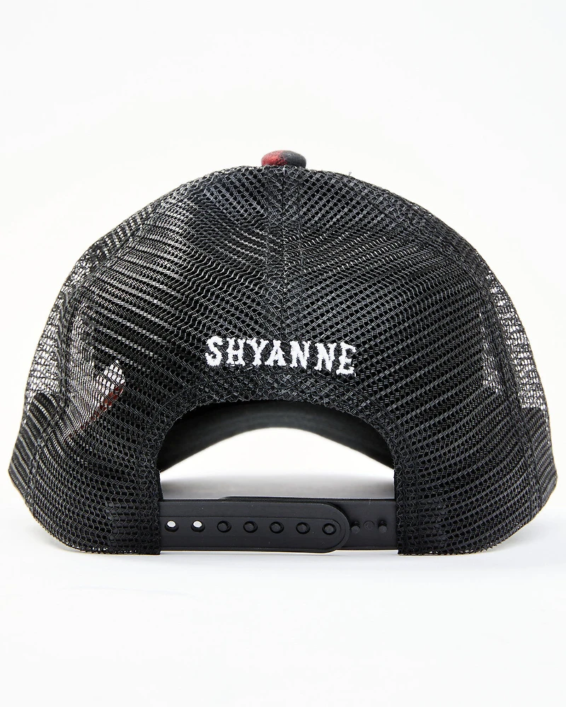 Shyanne Women's Horses Keep Me Stable Buffalo Plaid Mesh-Back Ball Cap