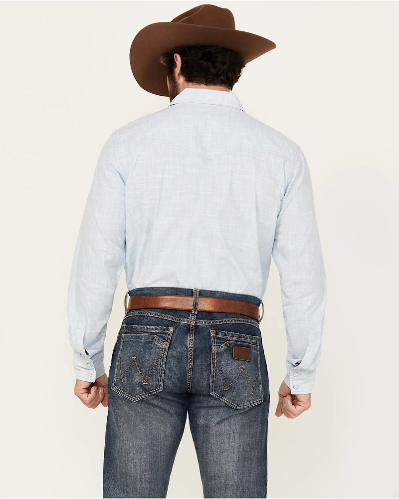 Wrangler Retro Men's Solid Long Sleeve Snap Western Shirt