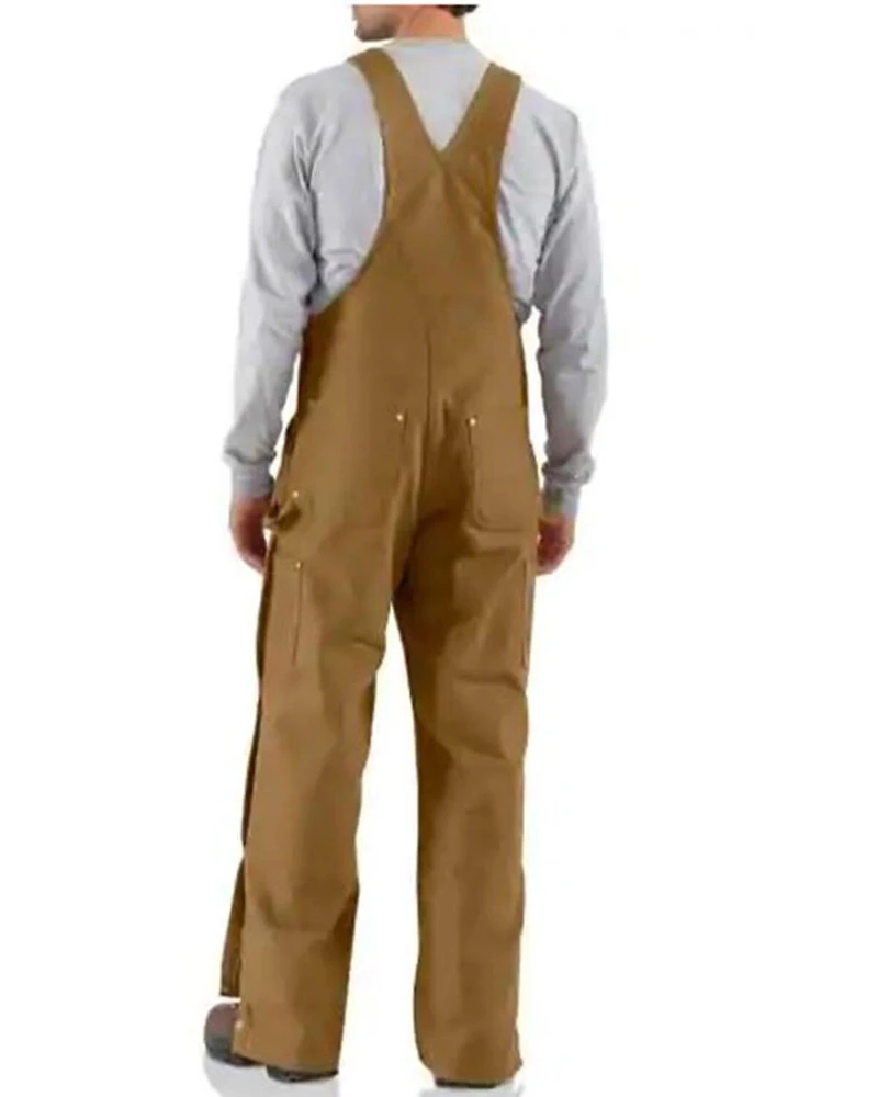 Carhartt Men's Solid Brown Zip-To-Thigh Unlined Bib Overalls - Big