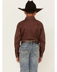 Cody James Boys' Paisley Jacquard Long Sleeve Snap Western Shirt