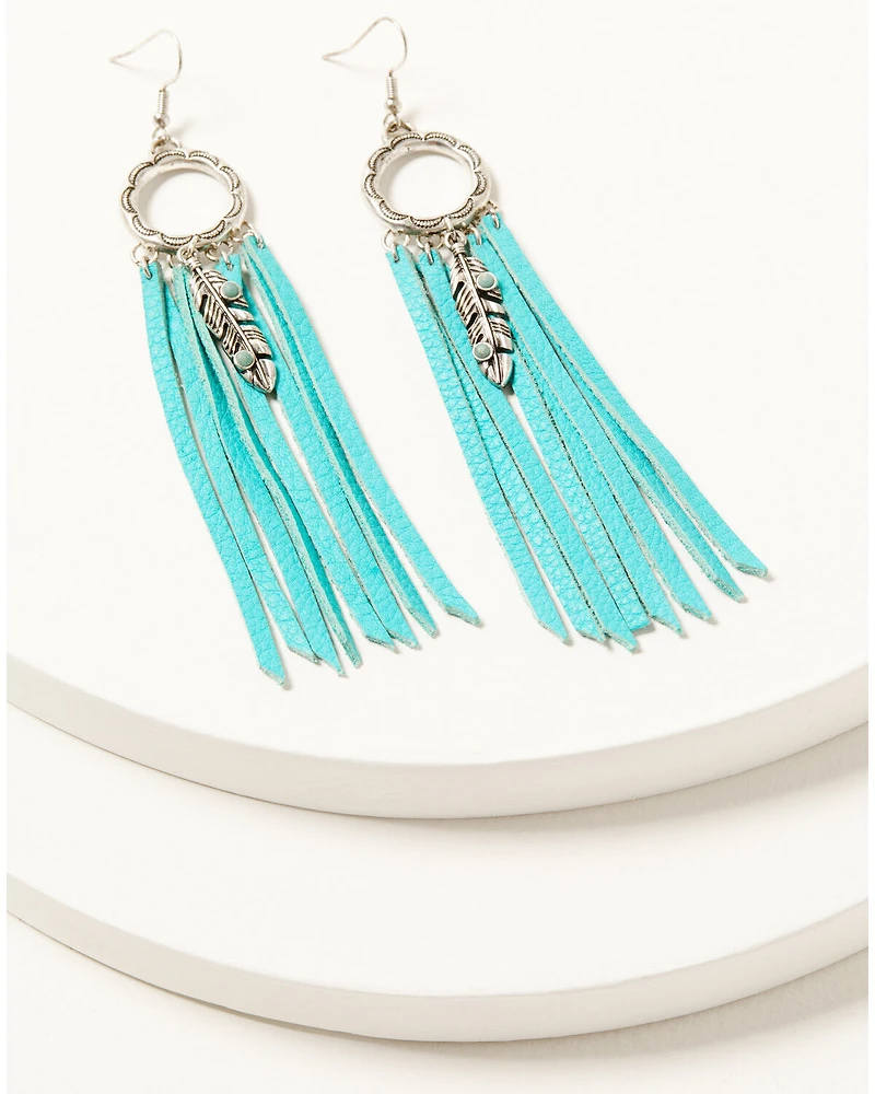 Idyllwind Women's Andora Leather Fringe Earrings