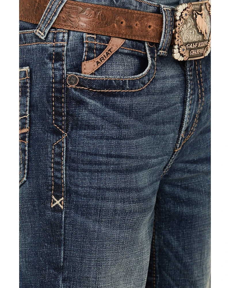 Ariat Boys' Medium Wash B4 Relaxed Stretch Bootcut Jeans
