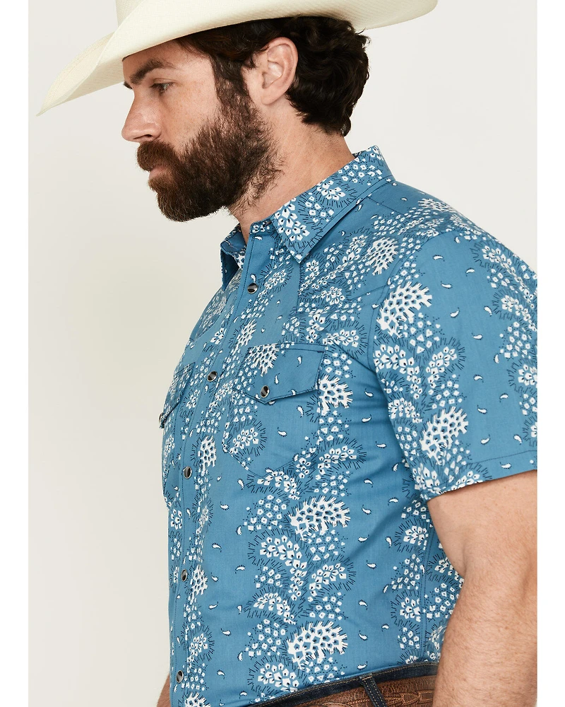 Gibson Men's Hayes Abstract Paisley Print Short Sleeve Snap Western Shirt