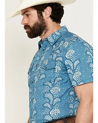 Gibson Men's Hayes Abstract Paisley Print Short Sleeve Snap Western Shirt