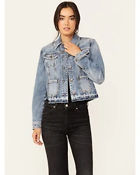 Shyanne Women's Cataline Light Medium Wash Cropped Denim Jacket