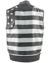 Milwaukee Leather Men's Old Glory Laced Arm Hole Concealed Carry Leather Vest - 6X