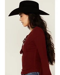 Shyanne Women's Solid Lace-Up Long Sleeve Shirt