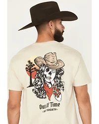 Riot Society Men's Out Of Time Cowgirl Short Sleeve Graphic T-Shirt
