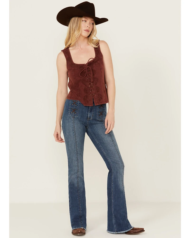 Idyllwind Women's Dark Wash Outlaw Super High Rise Bootcut Stretch Denim Jeans