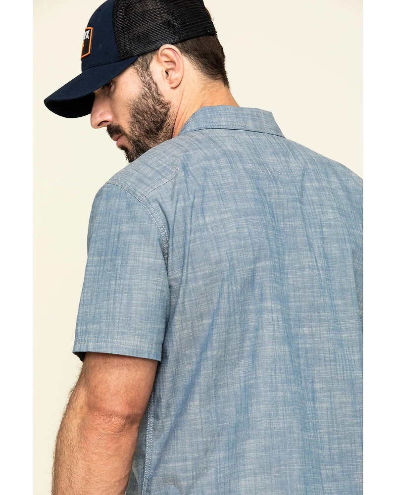 Hawx Men's Rancho Chambray Solid Short Sleeve Work Shirt