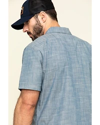 Hawx Men's Rancho Chambray Solid Short Sleeve Work Shirt