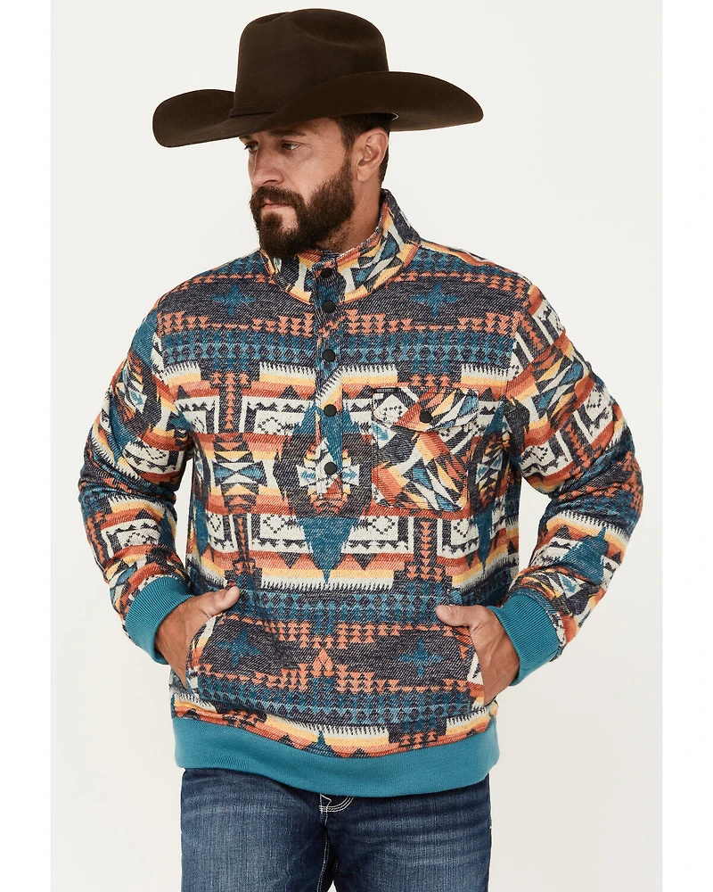 Rock & Roll Denim Men's Southwestern Print Jacquard Bomber Jacket