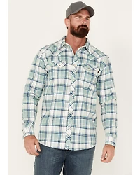 Cody James Men's FR Midweight Plaid Print Long Sleeve Pearl Snap Work Shirt