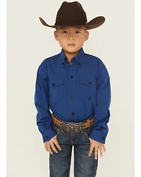 Roper Boys' Solid Long Sleeve Button-Down Western Shirt