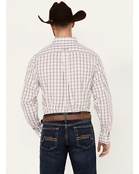 Ariat Men's Weston Windowpane Plaid Print Long Sleeve Button-Down Western Shirt