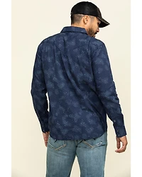 Moonshine Spirit Men's Floral Camo Print Long Sleeve Western Shirt