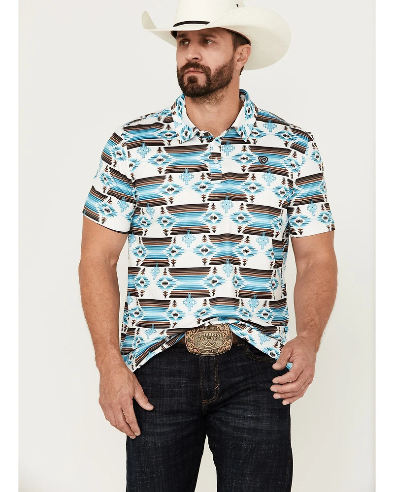 Rock & Roll Denim Men's Boot Barn Exclusive Southwestern Print Short Sleeve Polo Shirt