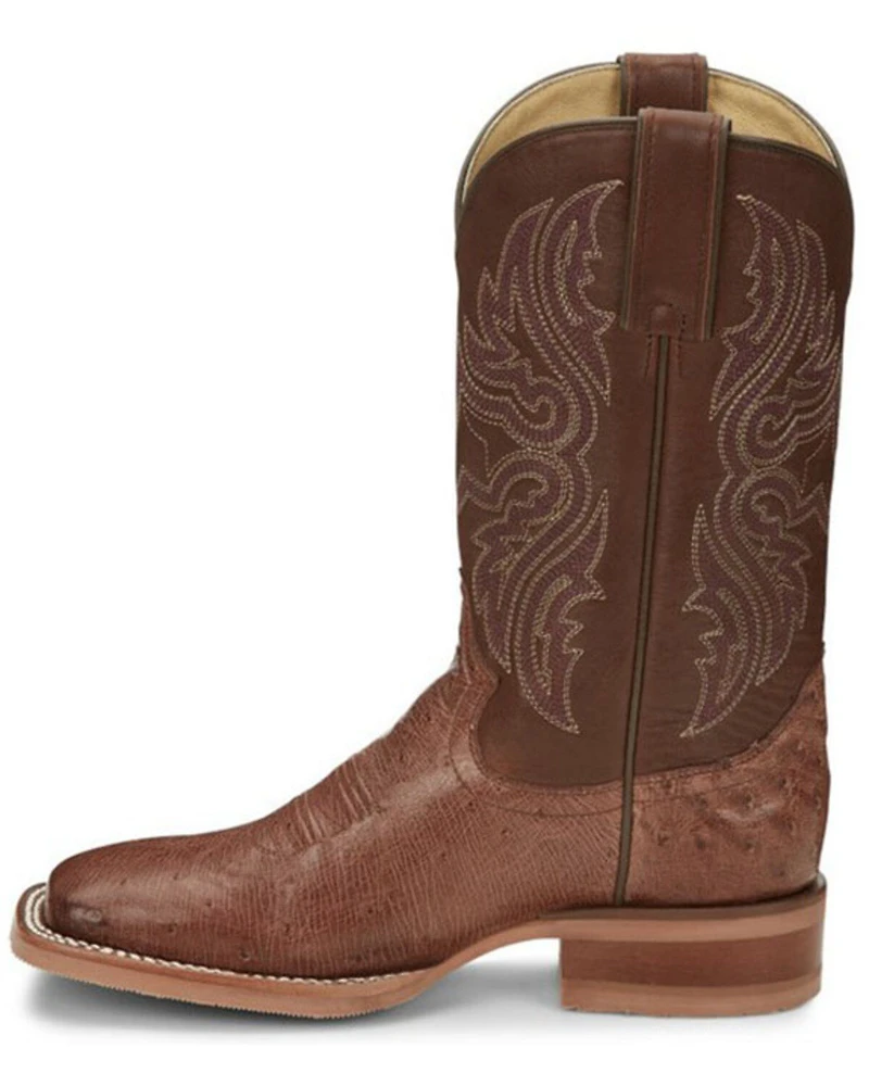 Justin Boots Women's Smooth Ostrich Western - Broad Square Toe