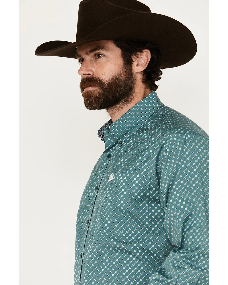 Cinch Men's Geo Print Long Sleeve Button-Down Western Shirt