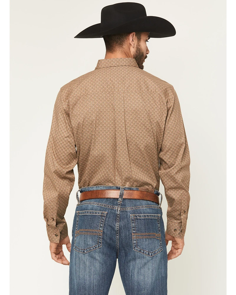 Cody James Men's Big Deal Geo Print Long Sleeve Button-Down Stretch Western Shirt